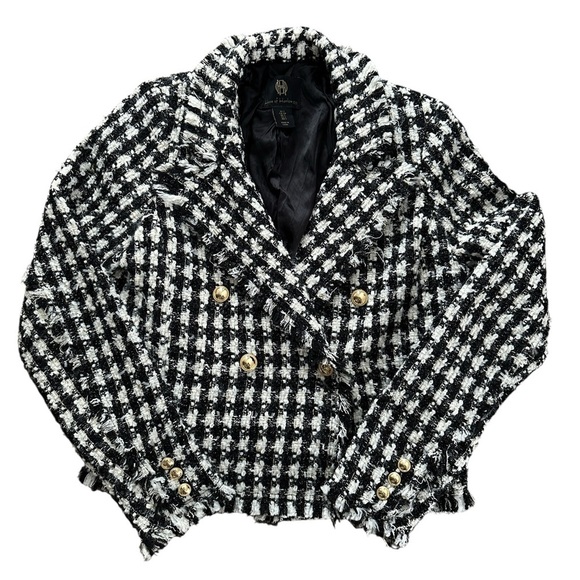 House of Harlow 1960 Houndstooth Tweed Blazer - Size Small - Picture 2 of 11